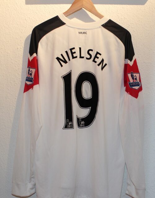 Manchester United away jersey L/S 2010/11 - Nielsen 19-XL Hvid