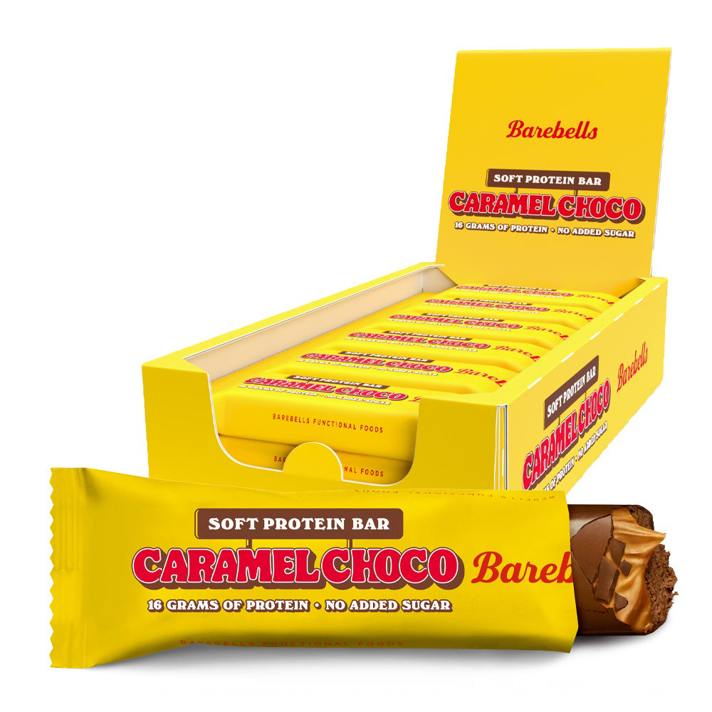 Barebells Caramel Choco (12x55g)  -  Blød karamelbar med højt proteinindhold