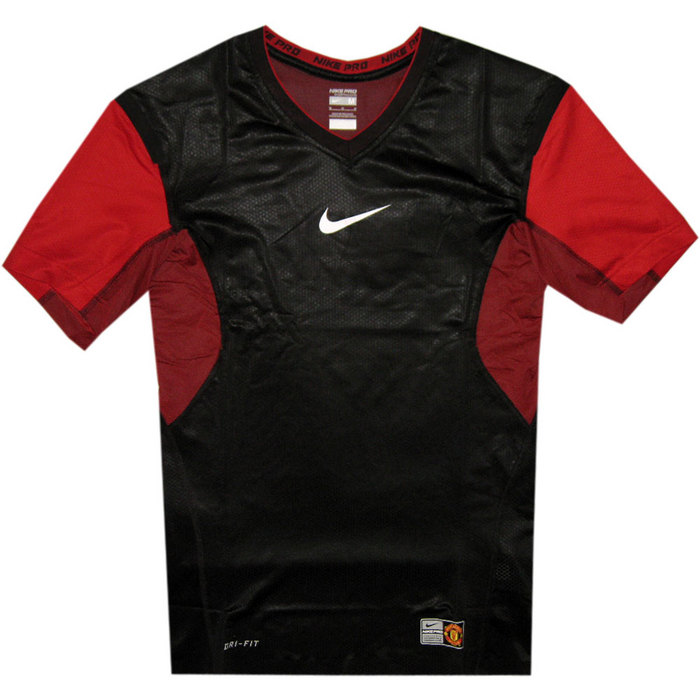 Manchester United vapor neck top 2010/11 - rød-sort-XL Sort