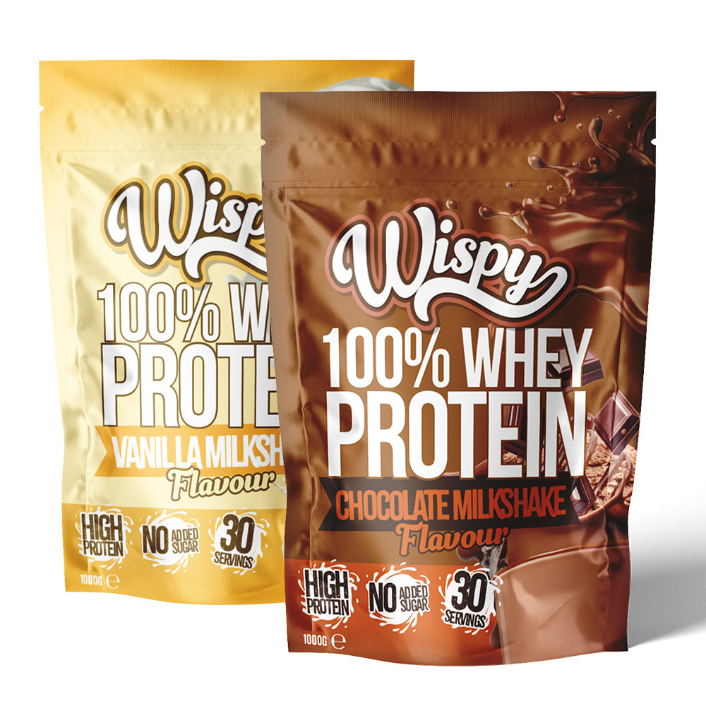 Wispy Whey 100 (2x1kg)  -  Proteinpulver med højt indhold af protein | Lavt indhold af sukker
