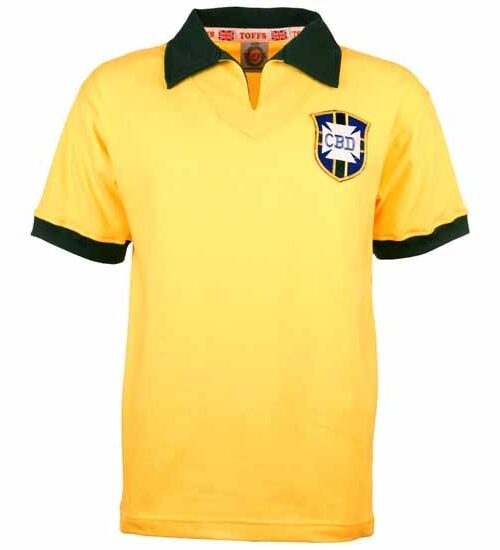 Brazil 1958 World Cup Retro Football Shirt-L Gul