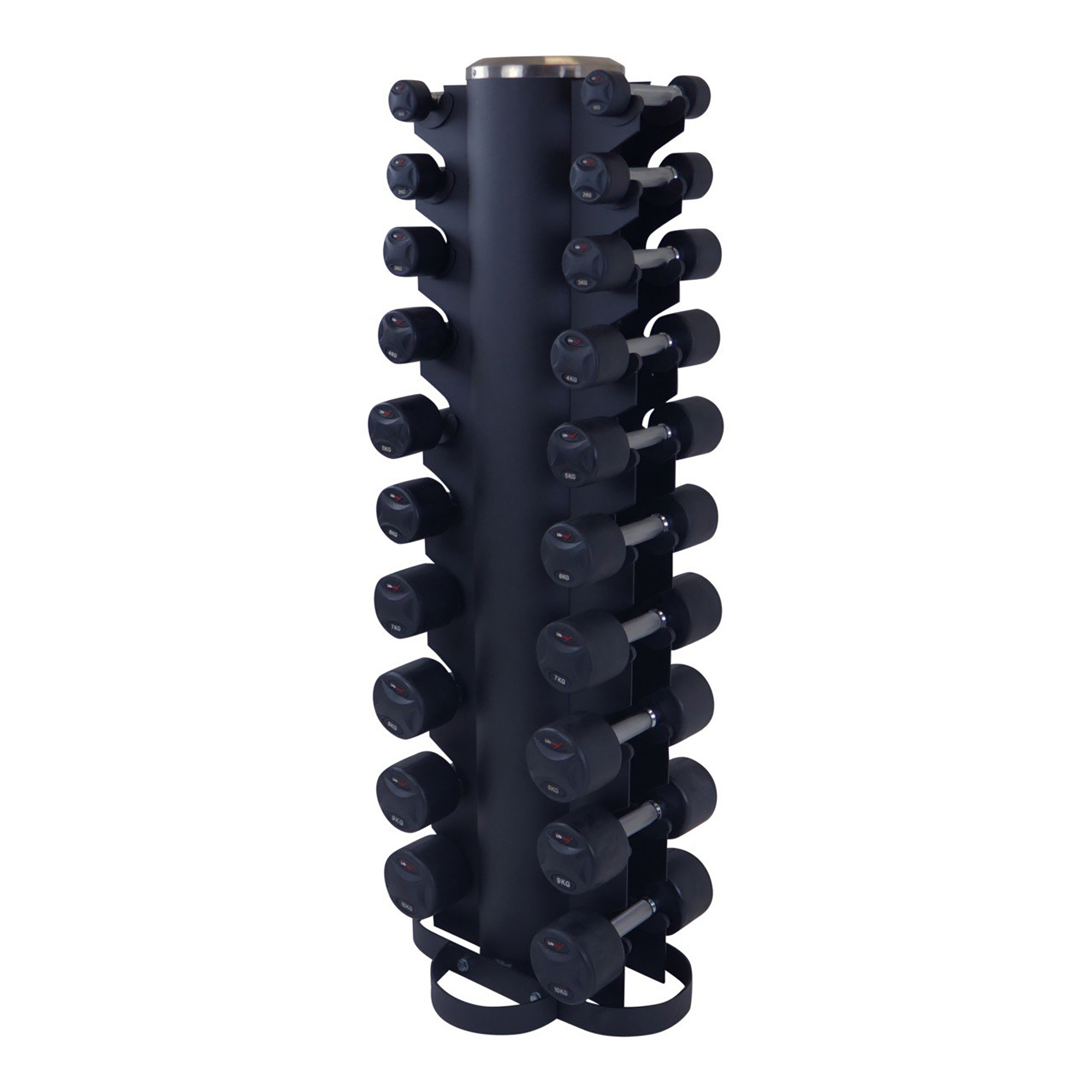 Lifemaxx Fast Håndvægtsæt inkl. stativ 1-10 kg. Gummibelagte håndvægte af høj kvalitet. Brugervenligt design. Multifunktionel anvendelse.