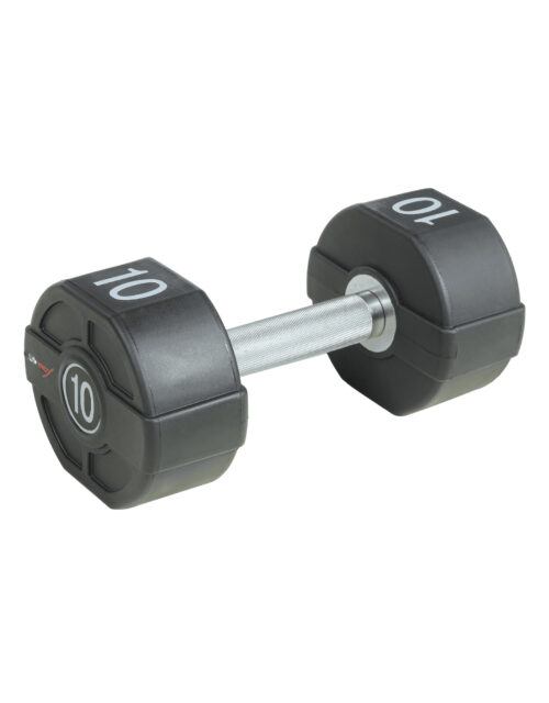Lifemaxx PU Håndvægt 12 kg - Lige riflet håndtag - Udstyr til crossfit, styrketræning og funktionel fitness
