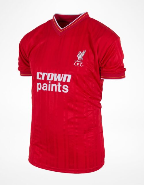 Liverpool 1986 home retro shirt  - Crown Paints-M Rød