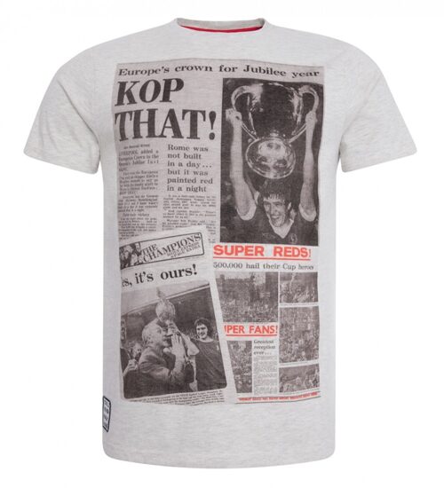 Liverpool Mens Ecru Marl Kop That Tee-XL Hvid
