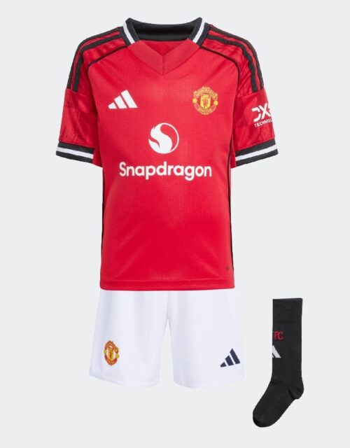 Manchester United home mini kit 2025/26 - little boys-110 Rød