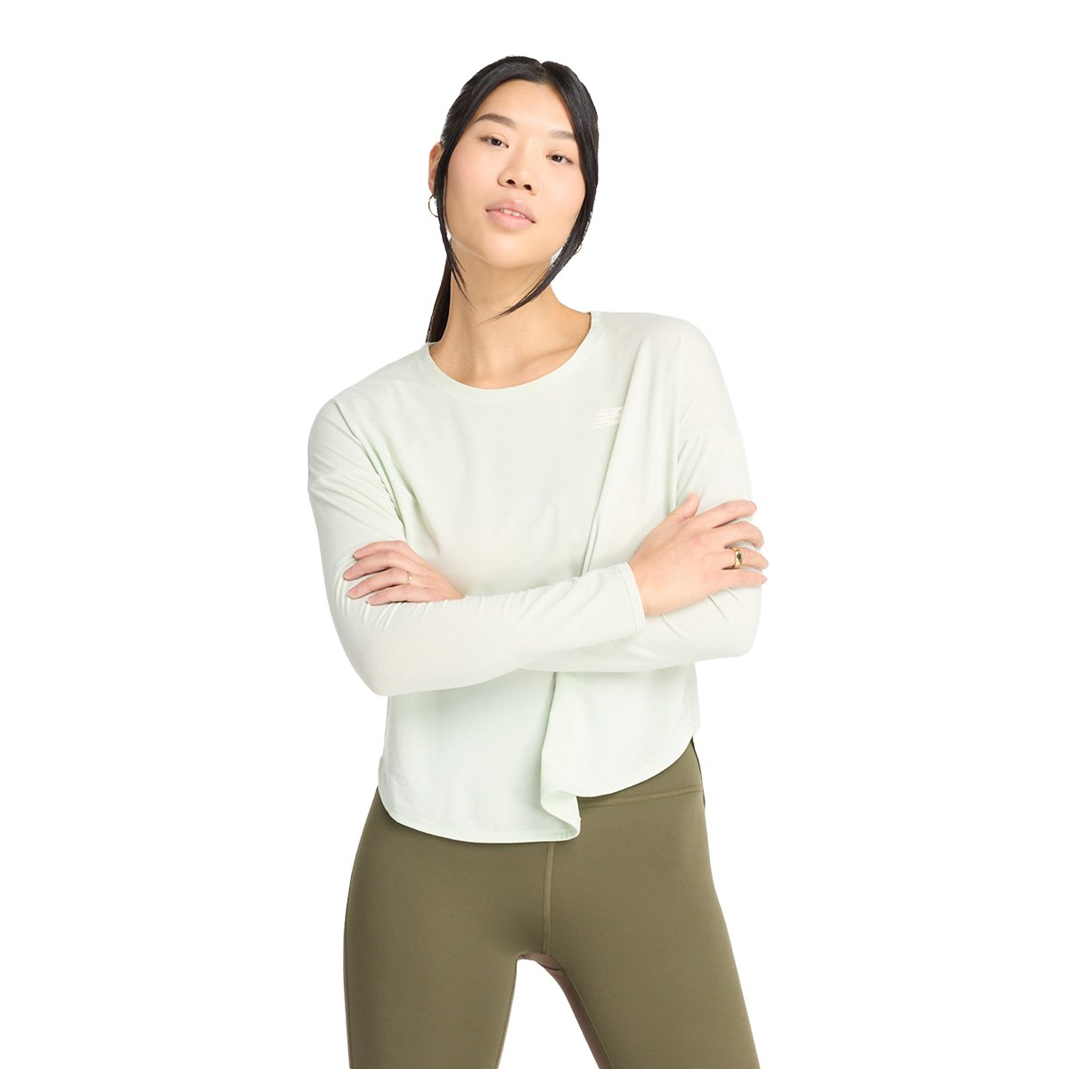 New Balance Drapey Jersey Long Sleeve T-Shirt Dame