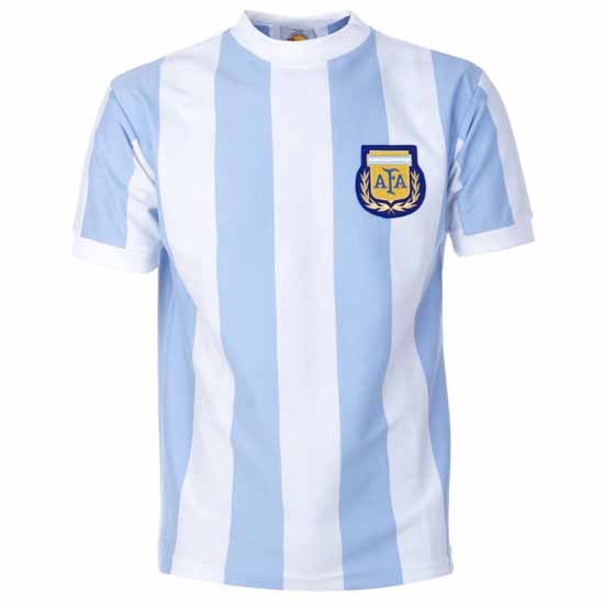 Argentina 1986 World Cup Retro Football Shirt-L Lyseblå