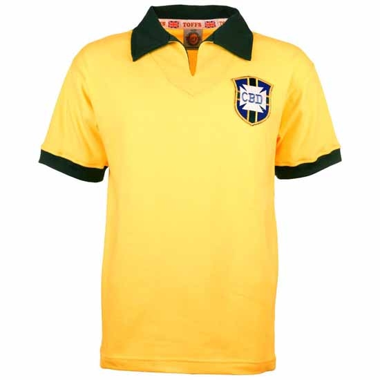 Brazil 1958 World Cup Retro Football Shirt-L Gul