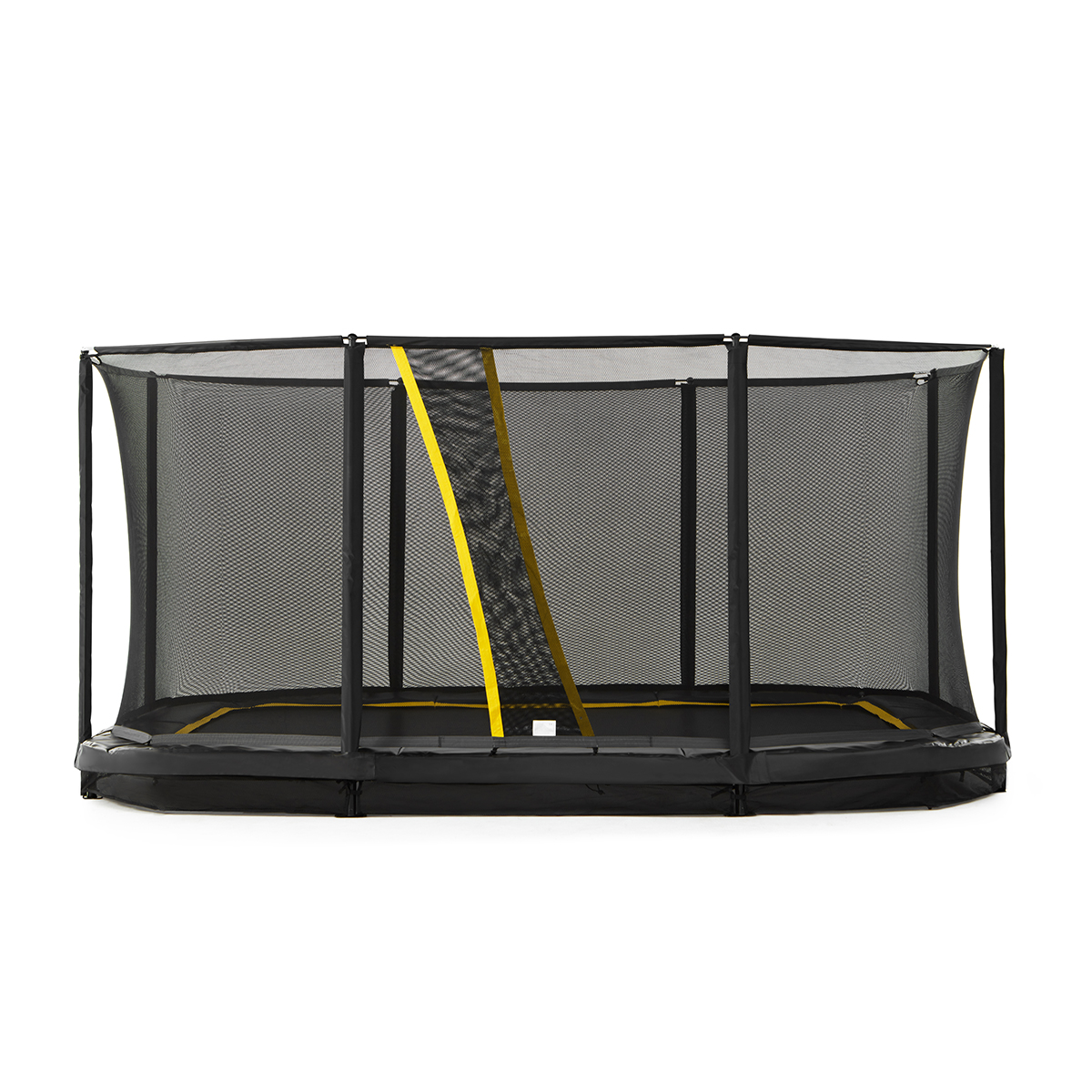 Jumpmaster Premium Fly 430 Rectangular Inground Trampolin Sort